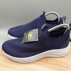 Athletic Works Shoes Mens 8.5 Navy Blue Knit Slip On Memory Foam Sneakers NWT